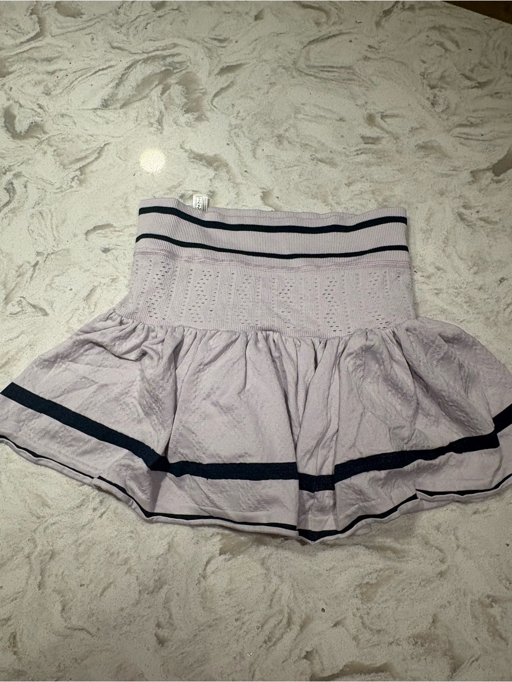 FP Movement by Free People Lavender Mini Skirt with Navy Stripes